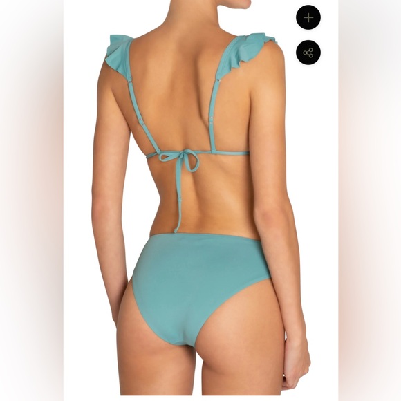 Eberjey Graziela Ruffle Bikini in Teal M - Picture 2 of 7
